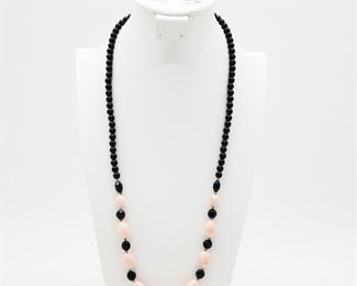 Black and Pink Bead Necklace
