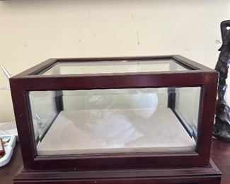 Rectangular beveled glass display case- would be great for a football 