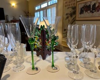 Gorgeous Czech crystal bohemian tulip champagne flutes