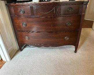 Antique mahogany bow front dresser 