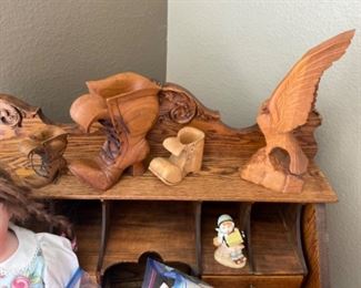 Hand carved wood items
