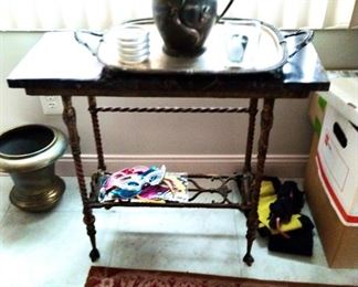 Marble top accent table 