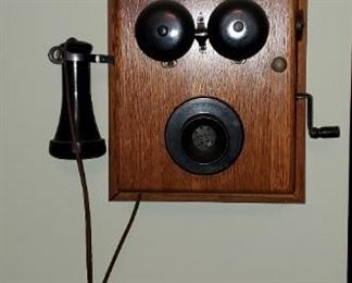 Antique wall phone.