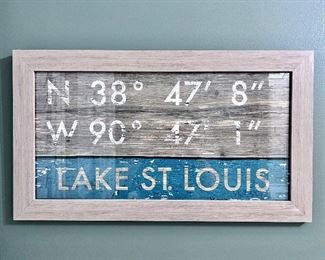 Hand Made Lake St. Louis Wood Sign 