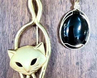 Cat Brooch and Necklace Pendant