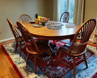 Beautiful oak table and chairs.  Amish.