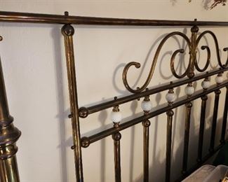 Brass and marble king headboard 