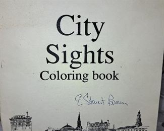 E. Stuart Brown "City Sights Coloring Book St. Joseph, Missouri... A City Beautiful" signing coloring book