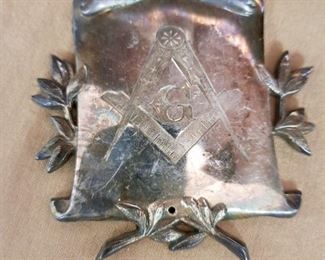 Silver plate Masonic casket hardware