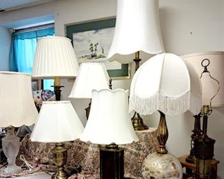 Large selection of lighting. 