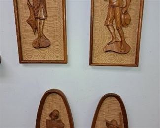 Mid Century  2 prs. wall plaques