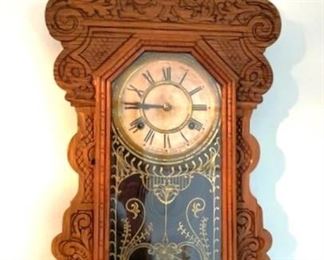 Waterbury Eastlake Oak Clock