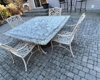 Outdoor Slate Dining Table w 4 Chairs