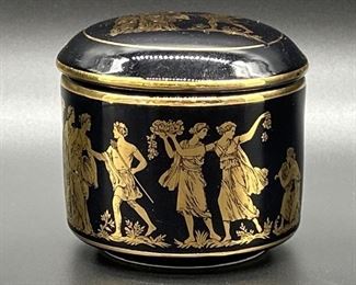 Black w/ 24k Gold Trinket Box, Handmade in Greece