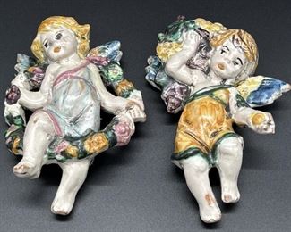 Vintage Terra Cotta Angel Wall Decor from Italy