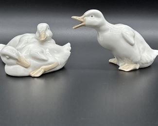 (2) Porcelain Duck Figurines: NAO by Lladro, Spain