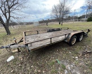 16 Foot Flatbed Trailer, as is (needs rewiring)