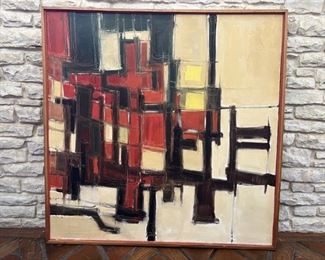 Large Square Abstract Painting on Canvas