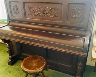 Antique Mathushek rosewood piano played in Strand Theater to silent movies