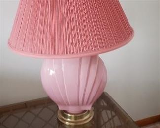 Pink Shell Lamp with Shade $45