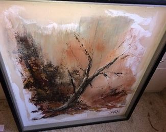 Full View Of Fine Arts Landscape Oil Painting Signed Artist On Canvas