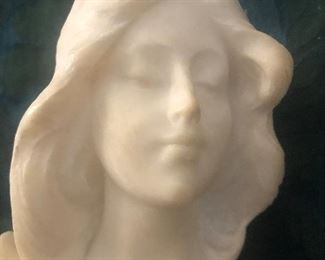 Signed Italian Marble Carrara Art Deco Sculpture