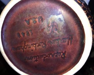 Signed Manufacturer of Pottery Pitcher Maker On Bottom, USA