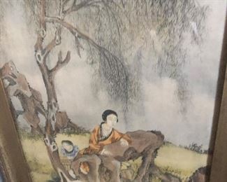 Full VIew Of Rare 19th Century Chinese Framed Fine Art