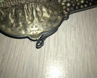 CLOSE UP VIEW OF STERLING STAMP OF RARE VICTORIAN WOMENS PURSES