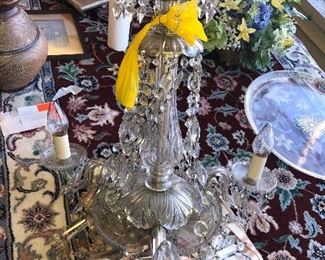 Period Crystal Chandelier Circa 1930 - Attributed To Pairpoint Glass Company - 3 Arms