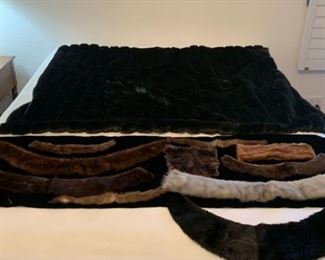 Vintage Fur Collars And Throw