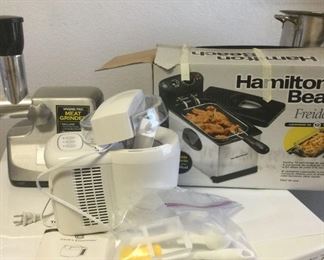 Warming Pro Meat Grinder, Cooks Essentials Ice Cream Maker, Hamilton Beach Deep Fryer