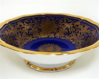 1004	ROSENTHAL *CHIPPENDALE* COBALT ROUND BOWL W/GILT TRIM, APPROXIMATELY 9 1/4 IN
