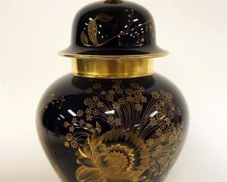 1005	ROSENTHAL COBALT COVERED JAR, GILT DECORATED, APPROXIMATELY 13 IN HIGH
