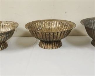 1036	LOT OF 3 WILLIAM LIPTON LTD HAND HAMMERED FOOTED BOWLS, APPROXIMATELY 10 1/2 IN X 4 1/2 IN HIGH
