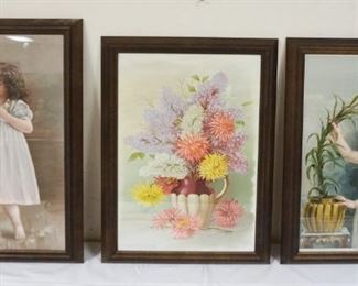 1043	LOT OF 3 VICTORIAN ERA FRAMED PRINTS & ADVERTISING, LARGEST APPROXIMATELY 18 IN X 29 IN

