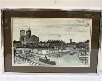 1097	BERNARD BUFFET PRINT FRAMED & MATTED, APPROXIMATELY 28 IN X 36 IN OVERALL
