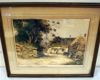 1138	PRINT OF ENGLISH COTTAGE, SIGNED AND NUMBERED 37/350, APPROXIMATELY 32 IN X 27 IN OVERALL
