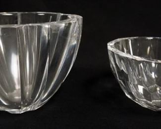 1143	ORREFORS CRYSTAL BOWLS, LARGEST APPROXIMATELY 9 IN X 6 IN H
