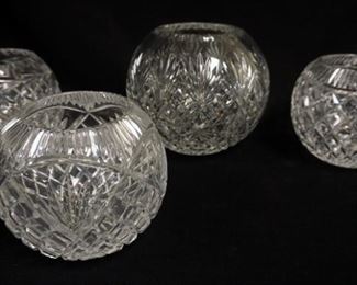 1144	LOT OF 4 LEAD CRYSTAL ROSE BOWLS, LARGEST APPROXIMATELY 7 IN H
