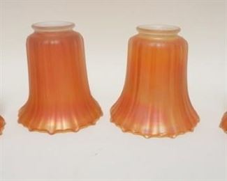 1156	LOT OF 4 CARNIVAL GLASS SHADES, APPROXIMATELY 5 1/2 IN H
