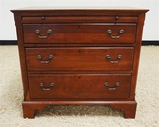 1226	LEXINGTON BOB TIMBER LAKE SOLID CHERRY 3 DRAWER BED SIDE CHEST WITH PULL OUT SURFACE ON BRACKET FEET, APPROXIMATELY 32 X 15 IN X 30 IN H
