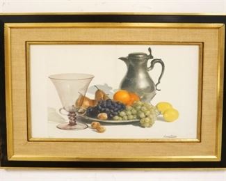 1252	STILL LIFE FRAMED PRINT, APPROXIMATELY 21 IN X 29 IN OVERALL
