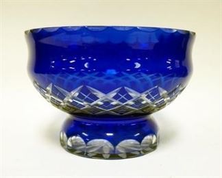 1270	COBALT CUT TO CLEAR BOWL, APPROXIMATELY 8 IN X 5 IN H
