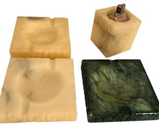 Alabaster Ashtrays Lighter