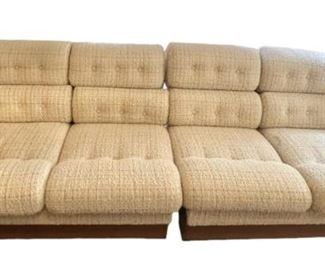 Mid Century Wool Upholstered Sofa