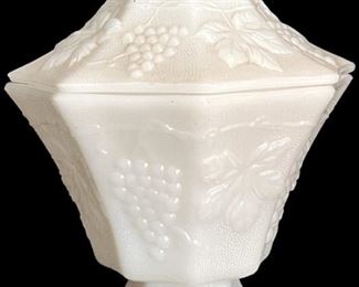 Milk Glass Lidded Candy Dish