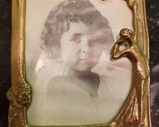 Italy Knobler brass bronze Art Deco Nude picture frame