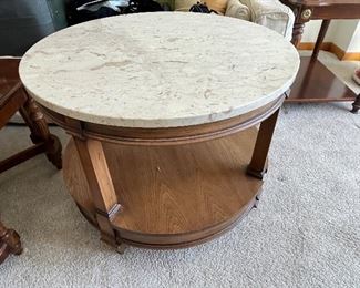 Round marble topped occasional table