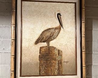  Framed art of a "disgruntled pelican"!